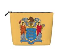 Kashinn Trousse de maquillage en chanvre avec motif drapeau du New Jersey - Pour un usage quotidien ou un voyage