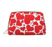 Kashinn Trousse de maquillage en cuir avec imprimé cœur d'amour - Trousse de toilette - Trousse de toilette