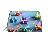 Kashinn Trousse de maquillage en cuir avec imprimé grues origami - Trousse de toilette mignonne