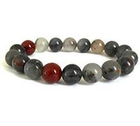 Kashish Gems & Jewels Bracelet élastique en pierre de sang africaine AAA naturelle | Bracelet en pierre de sang de 7 à 7,5 pouces | Bracelet unisexe | Perles rondes de 8 mm | Bracelet de perles pour