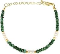 Kashish Gems & Jewels Bracelet émeraude de Zambien fait à la main pour femme 22 cm 3,5-5 mm Pierre de soleil 3,5-5 mm Pierre précieuse 3,5-5 mm Pierre précieuse de soleil 3,5-5 mm