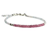 Kashish Gems & Jewels Bracelet en morganite à facettes 3-4 mm, saphir rose multicolore, 17,8 cm, pour homme, femme, petite amie, petite amie et adulte, chaîne (22 cm) de 3 à 4 mm, pierre précieuse