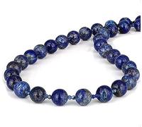 Kashish Gems & Jewels Collier de perles (8,5 mm) en lapis-lazuli lisse et rond pour femme, 8,5 mm, pierre précieuse, lapis-lazuli, 8,5 mm, lapis lazuli