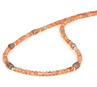 Kashish Gems & Jewels Collier pour femme - Pierre de soleil et oxyde de zirconium marron - Collier délicat à facettes fait à la main - Collier naturel multicolore - 2,8 à 3,5 mm - Pour femme (50