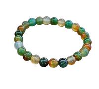 Kashish Gems & Jewels Jewelry Bracelet en jade multicolore avec perles de 8 mm, bracelet élastique en pierre précieuse, pour homme et femme, bijoux de perles, cadeau, bracelet porte-bonheur de 8 mm