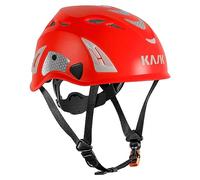 KASK Casque de protection Superplasma HI VIZ - Casque de protection du travail, molette de réglage, bandes réfléchissantes, EN 397, couleur : rouge