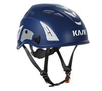 KASK Casque de protection Superplasma HI VIZ - Casque de travail, molette, bandes réfléchissantes, EN 397, Couleur: bleu foncé