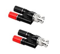 Kaslaider 2 Pièces BNC Fiche Mâle à Double 4 mm Prise Adaptateur, BNC Male Plug to 2x4mm Double Banana Jack Socket Binding Post, RF Coaxial Splitter Connecteur pour Oscilloscope