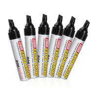 Kaslaider 6 Pièces Marqueurs Permanents, Marqueurs Permanents Jumbo Pointe Biseautée Extra Large, Sèche Vite et Résiste à l'eau Marqueur Permanent Noir pour Carton, Plastique, Bois, Métal, Verre