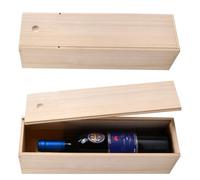 Kaslaider Boîte à vin en bois - Caisse individuelle avec couvercle coulissant - Caisse en bois pour bouteilles de vin - Pour anniversaire, mariage, pendaison de crémaillère, naissance