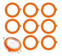 KASLCWA Lot de 8 Joints de Bocaux 95mm, Interchangeables Joint Bocaux en Silicone Caoutchouc, Bague d'Étanchéité de Bocal pour Couvercle à Pince en Verre (Orange)