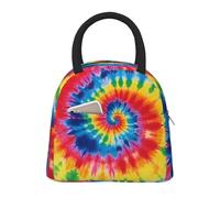 kaslhsQ Boîte à déjeuner pour femme - Imprimé tie-dye arc-en-ciel pour homme - Boîte à déjeuner isotherme réutilisable
