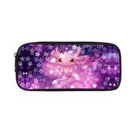 kaslhsQ Jolie Trousse à Crayons pour Filles, Grande Trousse à Crayons pour Fournitures Scolaires, Trousse Portable Sakura Salamandre Rose