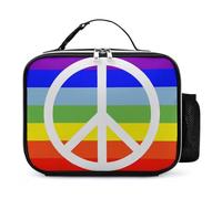kaslhsQ Sac à déjeuner isotherme en polyuréthane avec drapeau de la paix arc-en-ciel pour femme et homme