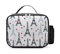 kaslhsQ Sac à déjeuner isotherme en polyuréthane avec motif Tour Eiffel Paris pour femme et homme
