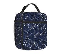 kaslhsQ Sac à déjeuner, sac fourre-tout, organisateur de déjeuner, sac isotherme pour femme/homme (pour galaxie, nuit étoilée, étoiles qui brillent dans le noir minuit)