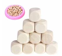 Kasmole 10 Dés en Bois Vierges, Dés en Bois 1,3 C, Blocs en Bois, Cubes en Bois Vierges, Dés Vierges À 6 Faces, Cubes en Bois pour Bricolage, Art Et Artisanat, Puzzles, Numéros.
