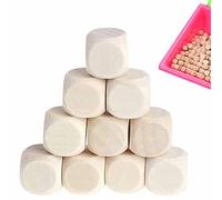 Kasmole 10 Dés en Bois Vierges, Dés en Bois 2 C, Blocs en Bois Bricolage, Cubes en Bois Vierges en Bois, Dés Vierges À 6 Faces, Cubes en Bois pour Le Bricolage, l'art Et L'artisanat