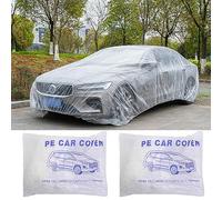 Kasmole 2 Pièces Housse Voiture Plastique - Transparente - Étanche Respirante - Housse Extérieure pour Automobiles