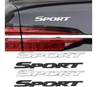 Kasmole 4 Pièces Sport Logo Emblème Insigne Métal Sticke Autocollant - Metal Sticker Voiture Autocollants Lettrage Voiture Corps Arrière Badge | pour Auto-Silver