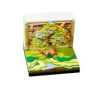 Kasmole Calendrier 2026 Horloge 3D Bloc-Notes,Bloc Papier à Pages Détachables Art Sculpté - Organisateur Prise de Notes Suivi Habitudes Marque-Livre Forme Cabane Arbre