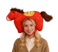 Kasmole Chapeau Cheval | Couvre-chef Rempli de Peluche de Style Cartoon - Chapeau de Cheval en Peluche - Pour Spectacle Scène Photo Accessoire Fête École Hommes Femmes Jeunes