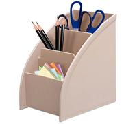Kasmole Organisation du Bureau,Petit Bureau trapézoïdal - Stockage vanité Stockage Bureau avec Maquillage 3 Compartiments pour la Maison d'école Bureau