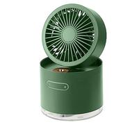 Kasmole Ventilateur Portable avec brumisateur | Bureau Rechargeable USB Ventilateur d'humidification Pliable brumisation à Angle réglable avec veilleuse