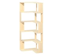 KASNLSAC Bibliothéque d'angle à 5 Niveaux, bibliothéque en de l avec Panneau Anti, étagère à Lives en Grain de Bois, ivrage de Vie autoportant pour Le Bureau à Domicile Bois bohu