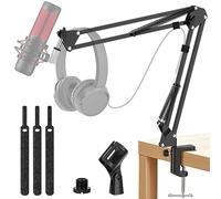 Kasonic Support de microphone réglable avec bras en ciseaux pour enregistrement de radiodiffusion, studio de sonorisation, scènes, streaming, chant et chaînes de télévision