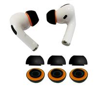 KASOTT Embouts en Mousse à mémoire de Forme pour AirPods Pro, Embouts Hybrides en Mousse à mémoire de Forme et Silicone, Ultra Confortables, Embouts antidérapants (Noir, Large)