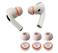 KASOTT Embouts en Mousse à mémoire de Forme pour AirPods Pro, Embouts Hybrides en Mousse à mémoire de Forme et Silicone, Ultra Confortables, Embouts antidérapants (Orange, Large)
