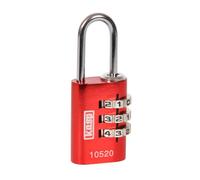 Kasp K10520 Cadenas à combinaison aluminium 20 mm Rouge