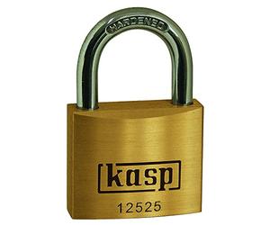 Kasp K12525A2 Cadenas en Laiton Premium, s'entrouvrant, Or/Argent, 25 mm