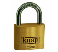 Kasp K12530A6 Cadenas en Laiton Premium, s'entrouvrant, Or/Argent, 30 mm
