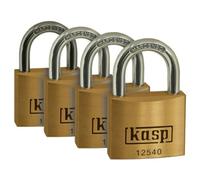 Kasp Security Cadenas K12540D4 Laiton 40 mm Or jaune Avec serrure à clé Pack de 4