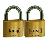 Kasp Security Cadenas K12550D2 – Laiton Premium 50 mm, or-jaune, serrure à clé