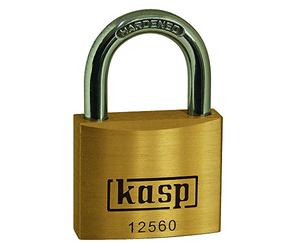 Kasp K12560 Cadenas en Laiton Premium, Serrure Verrou, OrArgent, 60 mm