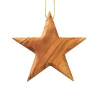KASSIS Pendentif étoile en Bois d'olivier 8 cm - fabriqué à Bethléem