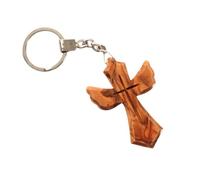 KASSIS Porte-clés en bois d'olivier en forme d'ange Beau cadeau pour plusieurs occasions, marron, 6,50 x 4,50 cm