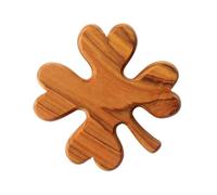 KASSIS Trèfle à quatre feuilles porte-bonheur en bois d’olivier - Porte-chance fait main à Bethléem - Pierre de poche, talisman, symbole de protection et cadeau de réussite