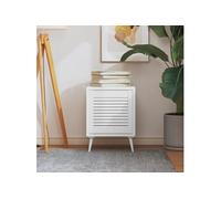 Kastdeur met lamellen 39,5x39,4 cm massief grenenhout wit151142