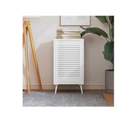 Porte d'Armoire à Persiennes, Porte de Placard à Chaussures, Panneau de Radiateur, Décoration d'Intérieur, Blanc Bois de Pin Massif