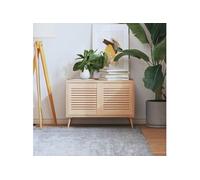 Kastdeuren met lamellen 2 st 39,5x39,4 cm massief grenenhout151107