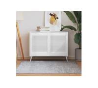 vidaXL Portes à persiennes 2 pcs Bois de pin massif Blanc 61,5x49,4 cm