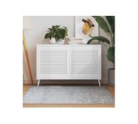 Kastdeuren met lamellen 2 st 61,5x59,4 cm grenenhout wit151158