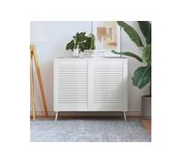 Kastdeuren met lamellen 2 st 69x49,4 cm massief grenenhout wit151164