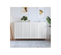 vidaXL Portes d'armoire à persiennes 4 pièces Bois de pin massif Blanc 99,3x49,4 cm