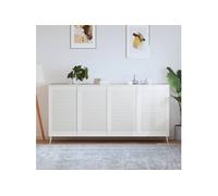 vidaXL Portes à persiennes 4 pcs Bois de pin massif Blanc 99,3x59,4 cm