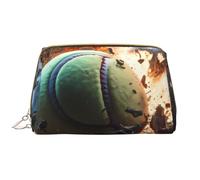 kastiong Trousse de maquillage portable en cuir pour femme - Organisateur de cosmétiques de voyage, grande pochette de maquillage imprimée Lightning Fever, tennis, blanc, taille unique, art déco